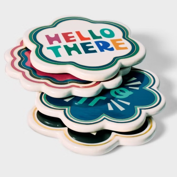 4pc Stoneware Sentiments Coaster Set - Tabitha Brown for Target - Picture 3 of 3